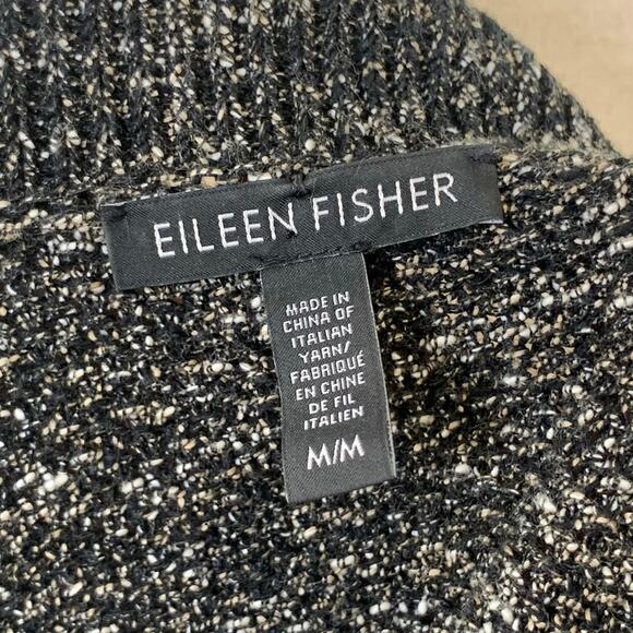 Eileen Fisher Jacket Womens Medium Linen Tweed Sweater Blazer Mesh Heavy Knit - Picture 6 of 10
